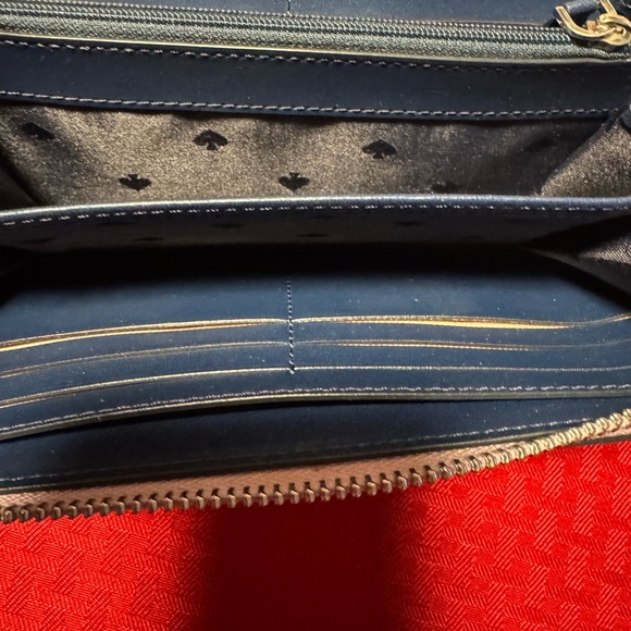 EUC Kate Spade  Laurel Way Neda Saffiano Leather Zip Around Wallet Lavender/Navy - Picture 10 of 12